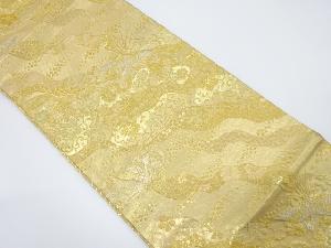 道長取りに花鳥模様織出し袋帯